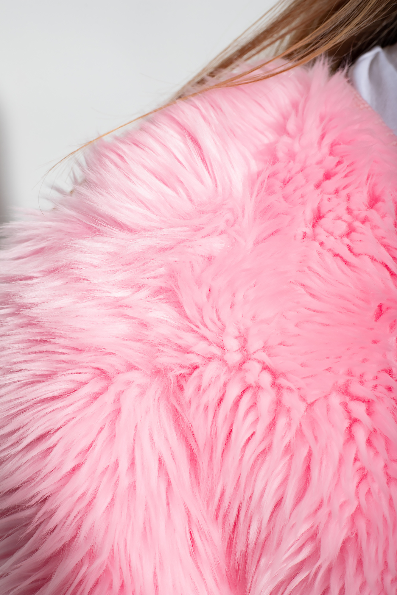 Pink cropped faux fur on sale jacket